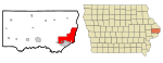 Clinton County Iowa Incorporated and Unincorporated areas Clinton Highlighted